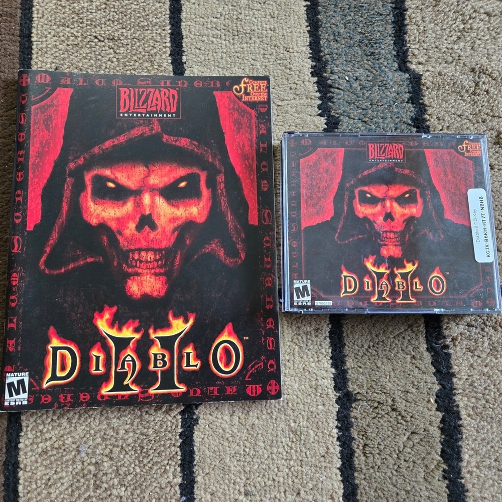 Diablo II 2 & Lord of Destruction Expansion Set PC Blizzard Vintage RPG 2000